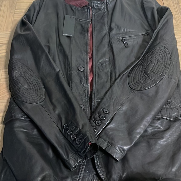 David Bitton leather military style jacket size medium vintage - Picture 6 of 9